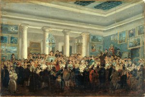 Venta pública de cuadros, hacia 1785 (óleo sobre lienzo) de Pierre Antoine Demachy