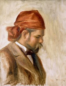 Ambroise Vollard con un pañuelo rojo de Pierre Auguste Renoir