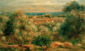 Vista de Haut-Cagnes al mar de Pierre Auguste Renoir