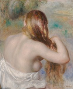 Rubia Trenzando Su Pelo de Pierre Auguste Renoir