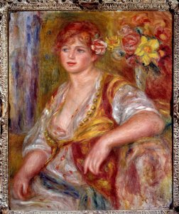 Blonde tiene la rosa. Retrato de Andree Madeleine Heuschling (1900-1979) apodada “Dedee”, una comediante conocida como Catherine Hessling de Pierre Auguste Renoir