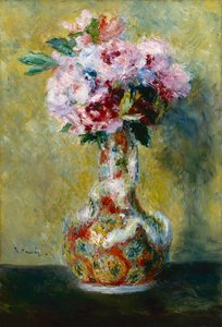 ""Ramo de flores en un jarrón japonés"" (Japonismo) Pintura de Pierre Auguste Renoir (1841-1919) 1878 Museo de Arte de Indianápolis Estados Unidos de Pierre Auguste Renoir