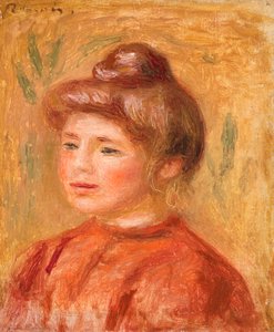 Busto de Mujer en Rojo de Pierre Auguste Renoir