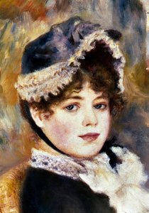 (detalle) En la playa. Pintura de Pierre Auguste Renoir de Pierre Auguste Renoir