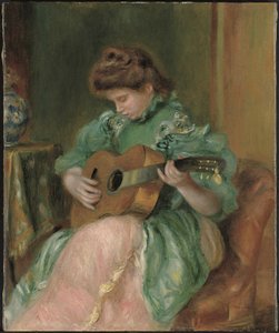 Mujer con guitarra, c. 1896-1897 (óleo sobre lienzo) de Pierre Auguste Renoir