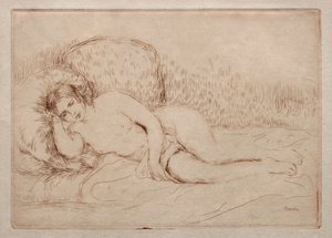 Mujer desnuda acostada de Pierre Auguste Renoir