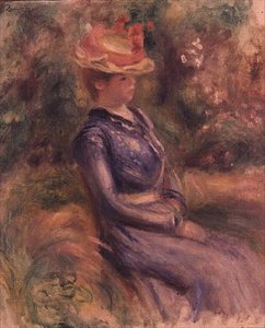 Chica con sombrero de paja de Pierre Auguste Renoir