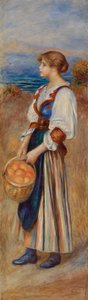 Chica con cesta de naranjas (Marchande d