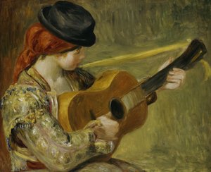 Chica con una guitarra, 1897 de Pierre Auguste Renoir