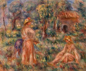 Chicas en un paisaje de Pierre Auguste Renoir
