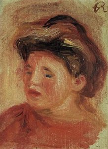 Cabeza de una joven de Pierre Auguste Renoir