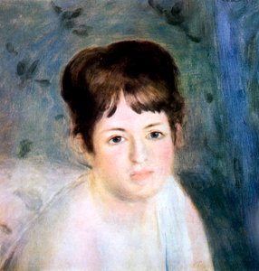 Cabeza de una mujer, 1876 de Pierre Auguste Renoir