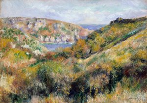 Colinas alrededor de la bahía de Moulin Huet, Guernsey de Pierre Auguste Renoir