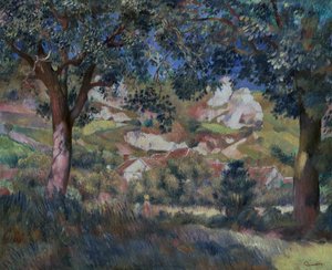 Paisaje en La Roche Guyon, c.1887 de Pierre Auguste Renoir