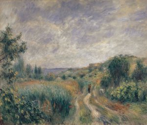 Paisaje cerca de Essoyes, Paisaje con dos Figuras en el Césped, 1892