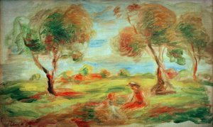 Paisaje en Cagnes-sur-Mer, con personas de Pierre Auguste Renoir