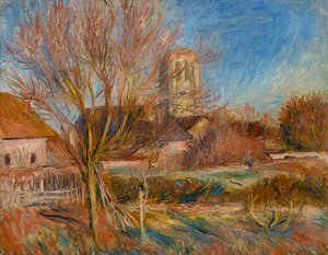 La iglesia de Essoyes, hacia 1900 (óleo sobre lienzo) de Pierre Auguste Renoir