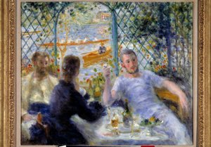 Almuerzo en el restaurante Fournaise o almuerzo de los remeros de Pierre Auguste Renoir