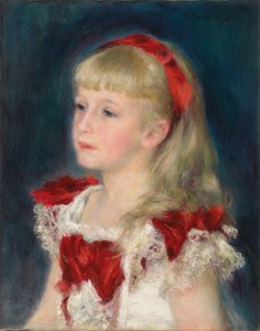 Mademoiselle Grimprel con una cinta roja, 1880