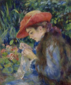 Marie-Therese Durand-Ruel cosiendo, 1882