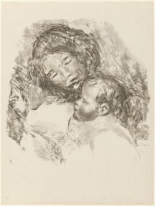 Maternidad, gran lámina de Pierre Auguste Renoir