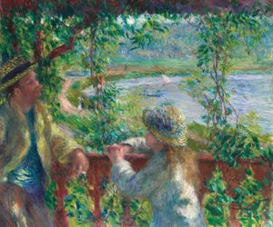 Cerca del lago de Pierre Auguste Renoir