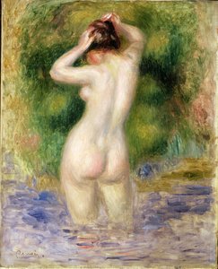 Desnudo vadeando, c.1880 de Pierre Auguste Renoir