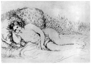 Desnudo, c1860-1910 1924 de Pierre Auguste Renoir