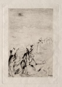 En la playa de Berneval de Pierre Auguste Renoir