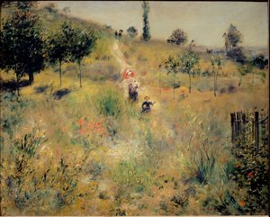 Camino que sube entre las hierbas altas de Pierre Auguste Renoir