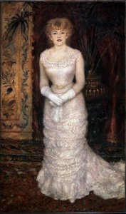 Retrato de la actriz Jeanne Samary (Comedie Francaise). Pintura de Pierre Auguste Renoir (Pierre-Auguste Renoir