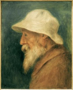 Retrato del artista con sombrero blanco de Pierre Auguste Renoir