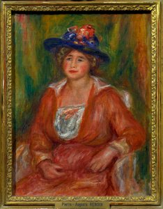 Retrato de mujer sentada. Pintura de Pierre Auguste Renoir (1841-1919) Dim 0,35 x 0,27 m París, museo del Louvre Mención obligatoria: Donación Helene y Victor Lyon de Pierre Auguste Renoir