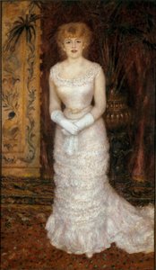 Retrato de la actriz Jeanne Samary (1857-1890) de pie. Pintura de Pierre Auguste Renoir de Pierre Auguste Renoir