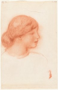 Perfil de una joven, c.1910 (tiza roja)