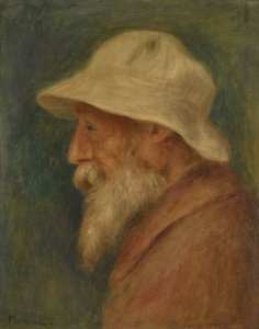 Autorretrato con sombrero blanco de Pierre Auguste Renoir