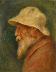 Autorretrato con sombrero blanco de Pierre Auguste Renoir