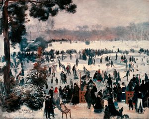 Patinadores en el Bois de Boulogne en París de Pierre Auguste Renoir