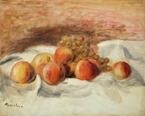Naturaleza Muerta con Duraznos de Pierre Auguste Renoir