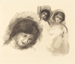 Piedra con tres bocetos, 1904 de Pierre Auguste Renoir