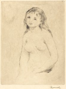 Estudio para una bañista, finales del siglo XIX-principios del siglo XX de Pierre Auguste Renoir
