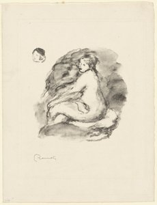 Estudio de una Mujer Desnuda Sentada, variante de Pierre Auguste Renoir