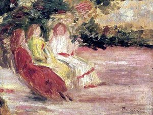 Tres mujeres en el parque de Pierre Auguste Renoir