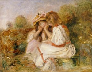 Dos chicas, c.1890 de Pierre Auguste Renoir