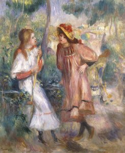 Dos niñas en el jardín de Montmartre, 1895 de Pierre Auguste Renoir