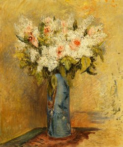 Jarrón de lirios y rosas, c.1870 de Pierre Auguste Renoir