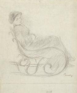 Mujer sentada en una silla (recto); Mujer en una silla, vista desde atrás (verso) de Pierre Auguste Renoir