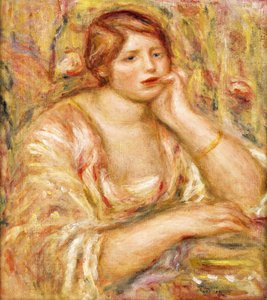 Mujer con Mano en la Cara; Femme de Face, Accoudee, 1919 de Pierre Auguste Renoir