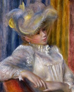 Mujer con un sombrero, 1891 de Pierre Auguste Renoir