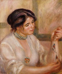 Mujer con un Collar de Pierre Auguste Renoir
